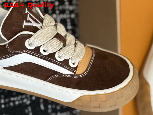 LV Tilted Sneaker in Dark Brown Suede Calf Leather Replica
