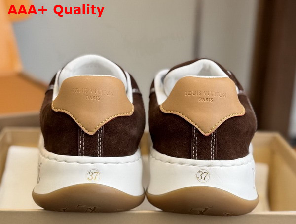 LV Tilted Sneaker in Dark Brown Suede Calf Leather Replica