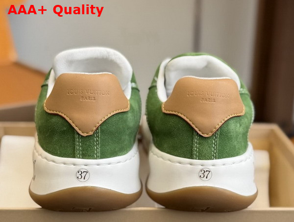 LV Tilted Sneaker in Green Suede Calf Leather Replica