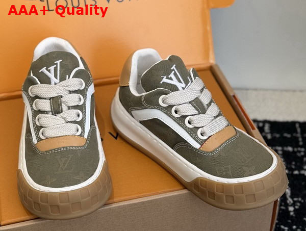 LV Tilted Sneaker in Khaki Green Monogram Canvas 1AJAM7 Replica