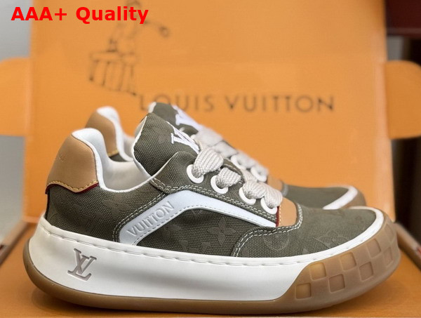 LV Tilted Sneaker in Khaki Green Monogram Canvas 1AJAM7 Replica
