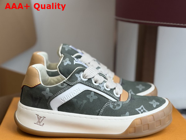 LV Tilted Sneaker in Khaki Green Monogram Surplus Canvas 1AJAM7 Replica