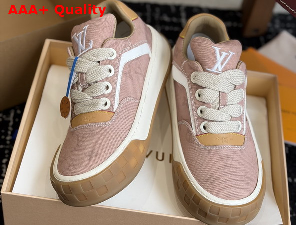 LV Tilted Sneaker in Nude Monogram Denim Replica