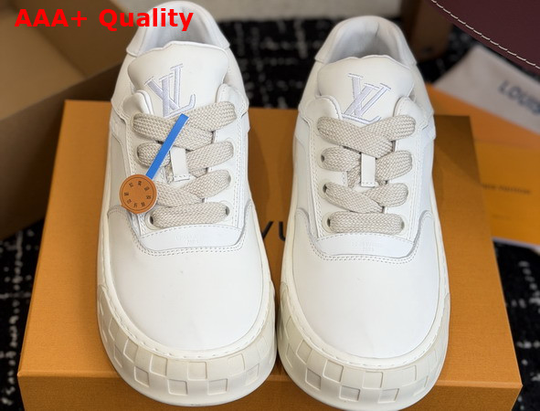 LV Tilted Sneaker in White Plain Calf Leather 1AJWE0 Replica