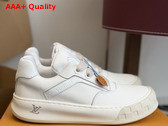 LV Tilted Sneaker in White Plain Calf Leather 1AJWE0 Replica