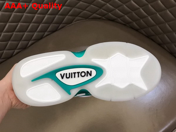 LV Trainer 2 Sneaker in White and Green Calf Leather Replica