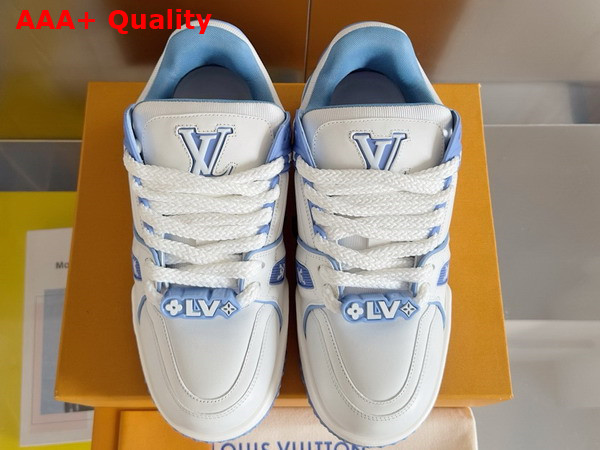 LV Trainer Maxi Sneaker in Sky Blue Calf Leather 1ACRLE Replica