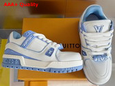 LV Trainer Maxi Sneaker in Sky Blue Calf Leather 1ACRLE Replica