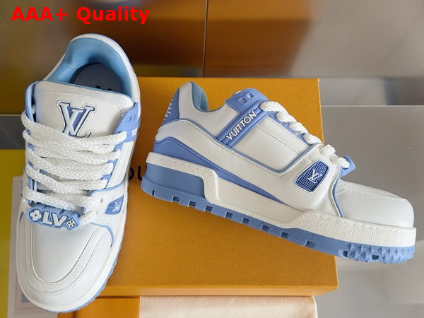 LV Trainer Maxi Sneaker in Sky Blue Calf Leather 1ACRLE Replica