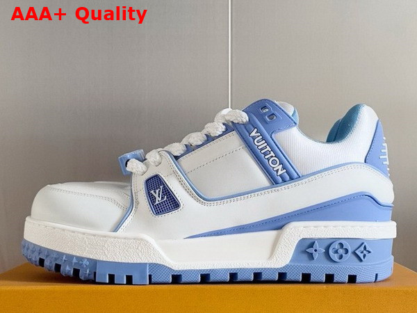 LV Trainer Maxi Sneaker in Sky Blue Calf Leather 1ACRLE Replica