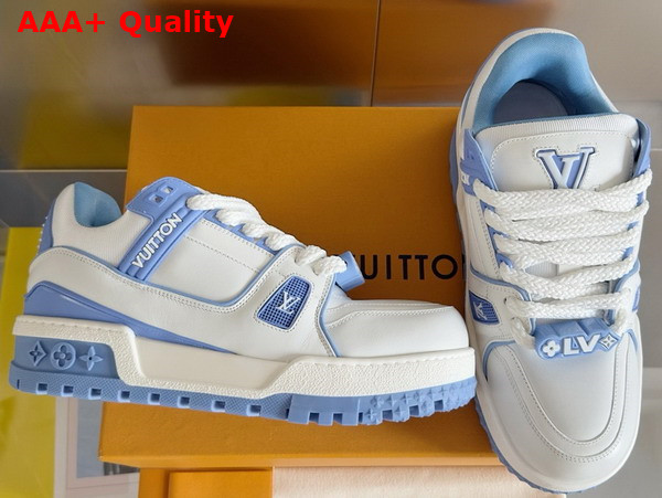 LV Trainer Maxi Sneaker in Sky Blue Calf Leather 1ACRLE Replica