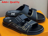LV Trainer Mule Black Calf Leather Replica