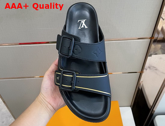 LV Trainer Mule Black Calf Leather Replica