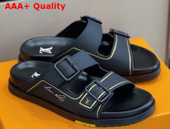 LV Trainer Mule Black Calf Leather Replica