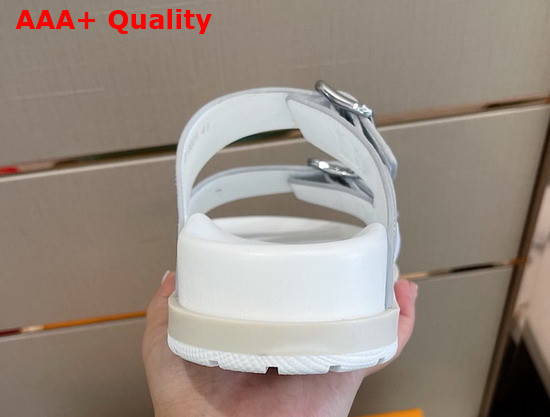 LV Trainer Mule Silver Metallic Leather 1A8SKK Replica