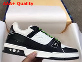 LV Trainer Sneaker Black Calf Leather and White Taurillon Monogram Leather Replica