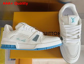 LV Trainer Sneaker Blue Grained Calf Leather 1AHTHV Replica