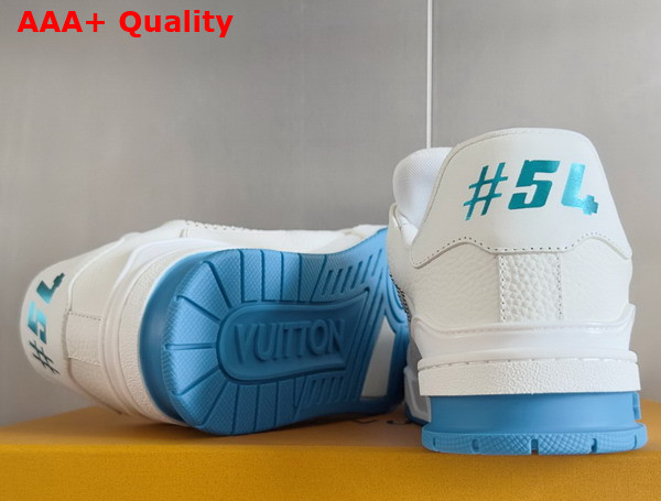 LV Trainer Sneaker Blue Grained Calf Leather 1AHTHV Replica