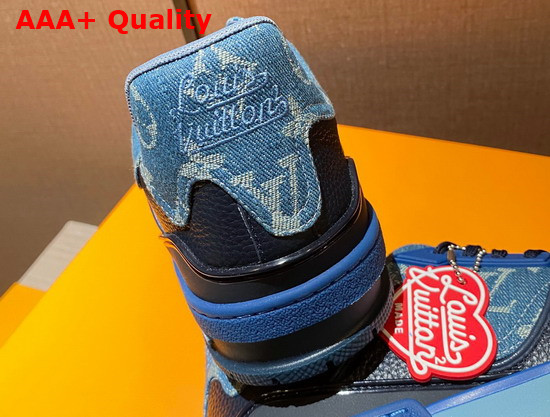 LV Trainer Sneaker Blue Monogram Denim 1A9IQ7 Replica