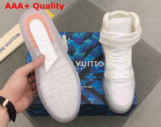 LV Trainer Sneaker Boot in Transparent Technical Material with a Discreet Monogram Pattern 1A5YJ7 Replica