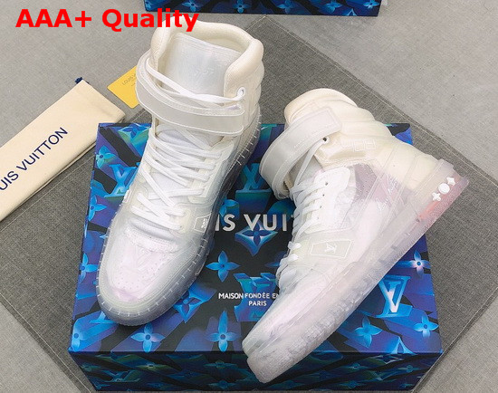 LV Trainer Sneaker Boot in Transparent Technical Material with a Discreet Monogram Pattern 1A5YJ7 Replica