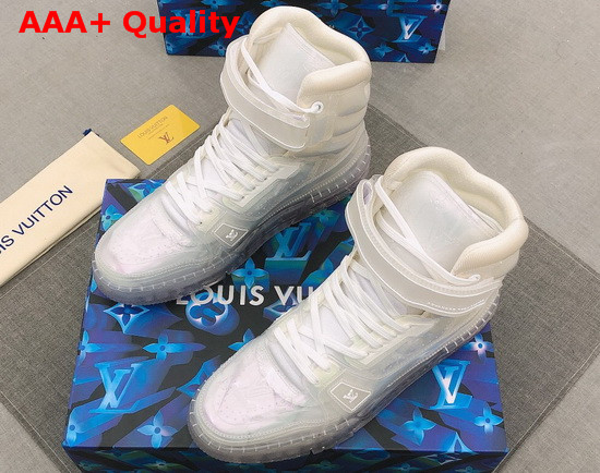 LV Trainer Sneaker Boot in Transparent Technical Material with a Discreet Monogram Pattern 1A5YJ7 Replica