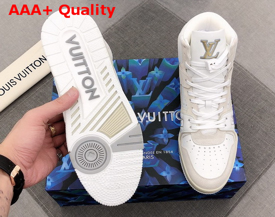 LV Trainer Sneaker Boot in White Calf Leather 1A7P25 Replica