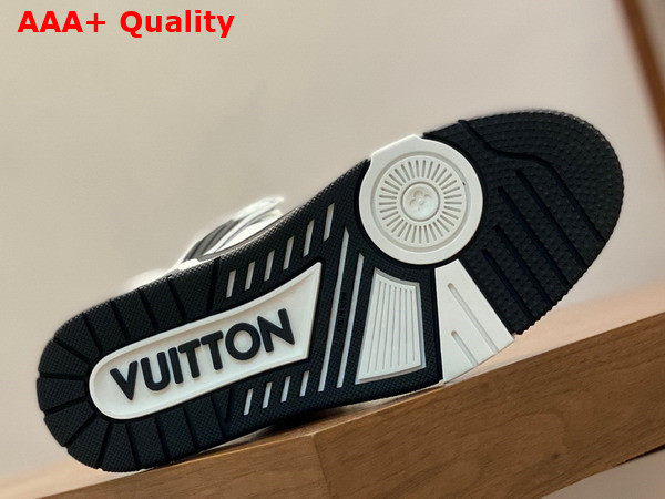 LV Trainer Sneaker Boot in White and Black Calf Leather Replica