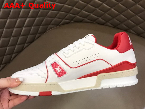 LV Trainer Sneaker Bordeaux Red Calf Leather for Men 1A8ZPP Replica