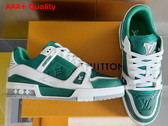 LV Trainer Sneaker Borneo Green Grained Calf Leather 1ADHRI Replica