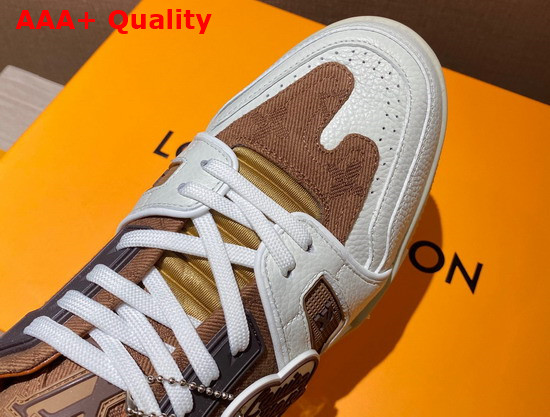 LV Trainer Sneaker Brown Monogram Denim Replica