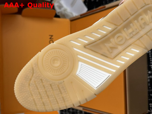 LV Trainer Sneaker Brown Monogram Grained Calf Leather and Patent Leather 1AJ210 Replica