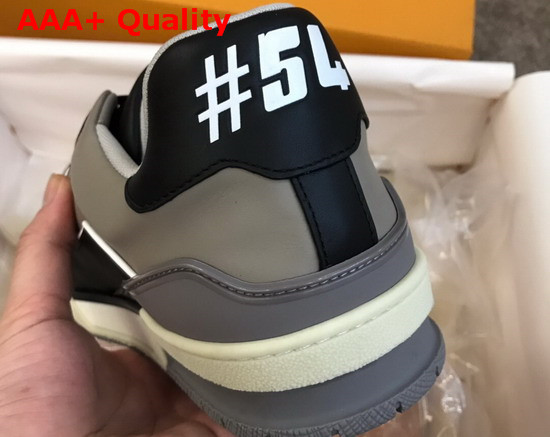 LV Trainer Sneaker Calf Leather Black Virgil Ablohs Louis Vuitton Script Signature on the Side 1A54H5 Replica