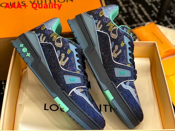 LV Trainer Sneaker Camouflage Pattern Strass Replica
