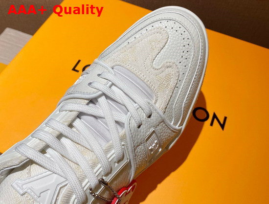 LV Trainer Sneaker Cream Monogram Denim Replica