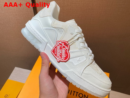 LV Trainer Sneaker Cream Monogram Denim Replica