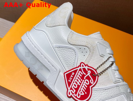 LV Trainer Sneaker Cream Monogram Denim Replica