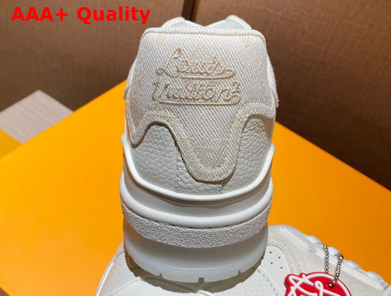 LV Trainer Sneaker Cream Monogram Denim Replica