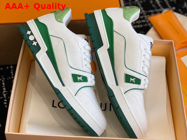 LV Trainer Sneaker Green Strass 1AARLG Replica