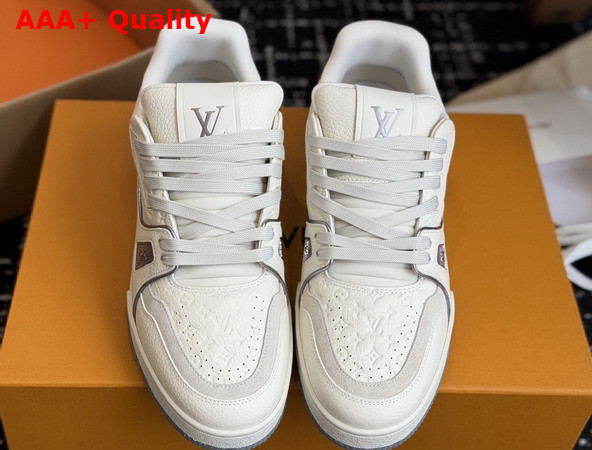LV Trainer Sneaker Grey Monogram Debossed Grained Calf Leather 1AKCKT Replica
