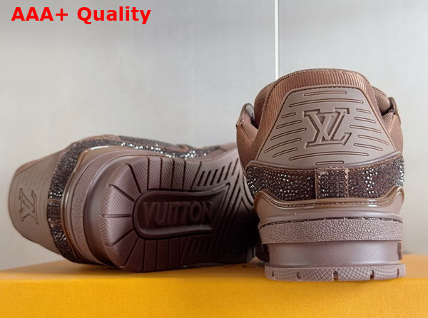 LV Trainer Sneaker Moka Brown Swarovski Crystals 1ADH3D Replica