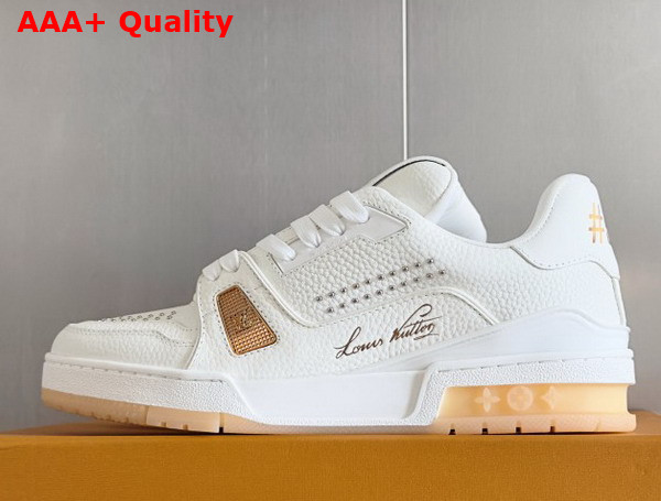 LV Trainer Sneaker Orange Grained Calf Letaher 1AHTGR Replica