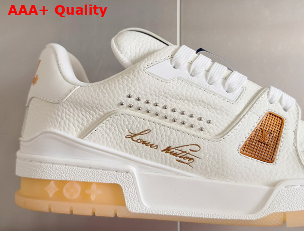 LV Trainer Sneaker Orange Grained Calf Letaher 1AHTGR Replica