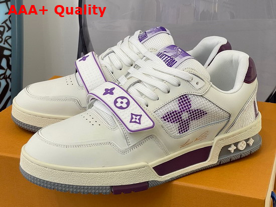 LV Trainer Sneaker Purple Calf Leather Velcro Strap 1A98WF Replica