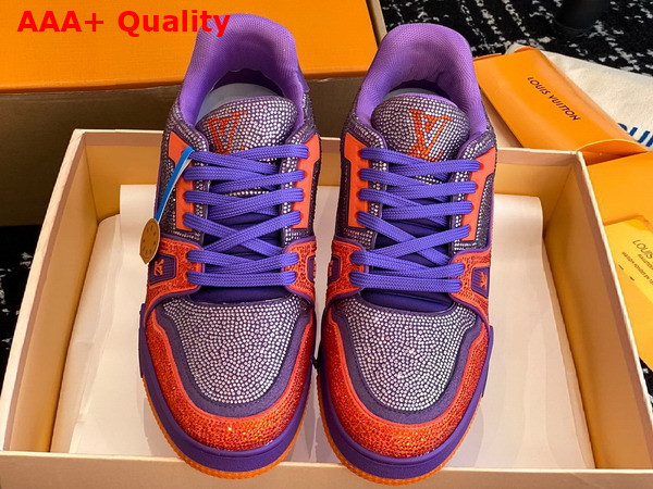 LV Trainer Sneaker Purple Strass 1AA6QF Replica