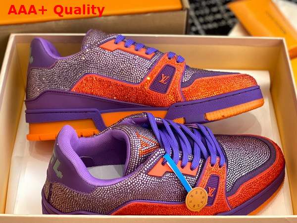 LV Trainer Sneaker Purple Strass 1AA6QF Replica