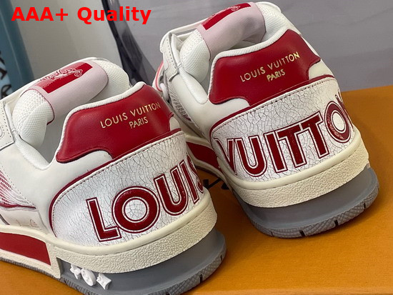LV Trainer Sneaker Red Calf Leather Velcro Strap 1A98VV Replica