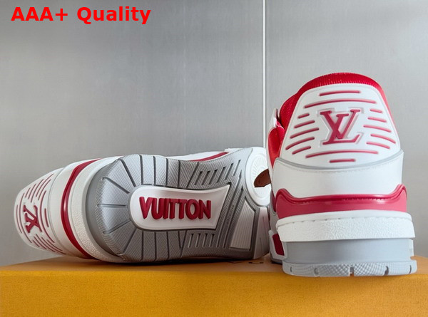 LV Trainer Sneaker Sari Red Grained Calf Leather 1ADHT6 Replica