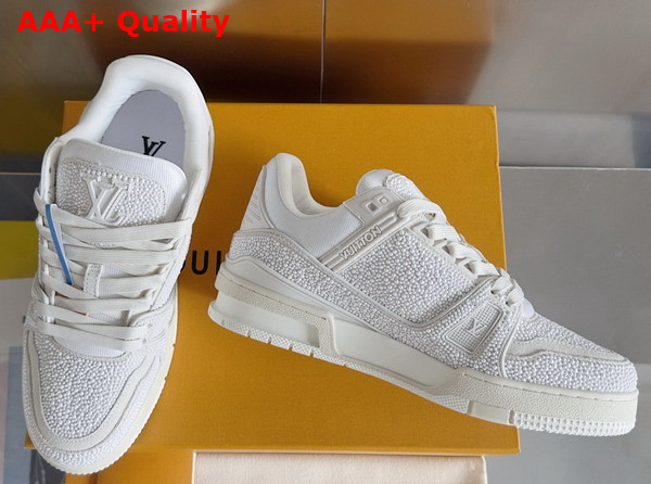 LV Trainer Sneaker White Swarovski Pearls 1AHTNH Replica