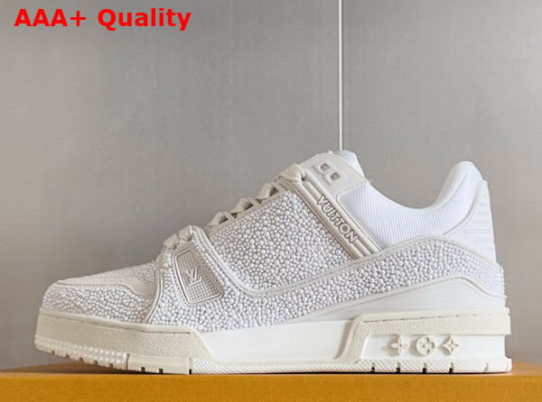 LV Trainer Sneaker White Swarovski Pearls 1AHTNH Replica